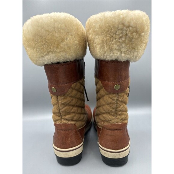 UGG Brynn Brown Leather Lined Boots Lace Up Winter Snow Womens 6 - Picture 4 of 10